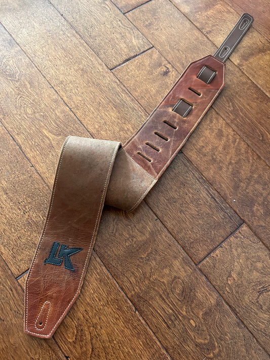 ! SALE ! LK Strap Distressed Brown With Black Logo