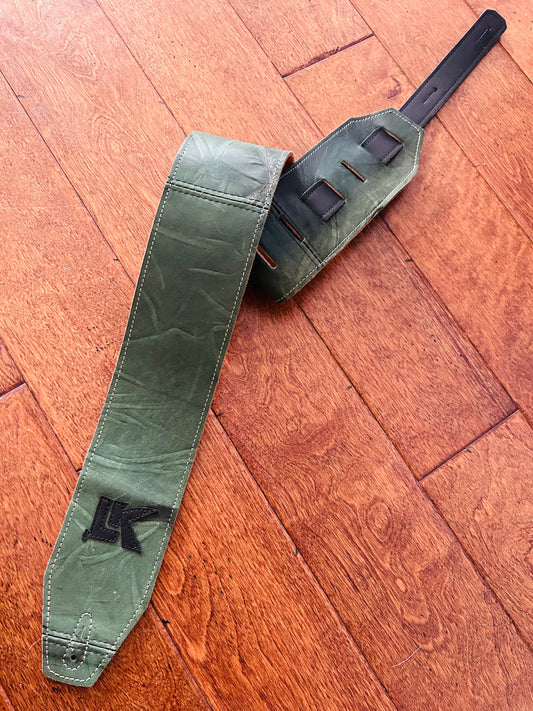 ! SALE ! LK Strap Distressed Green With Black Logo