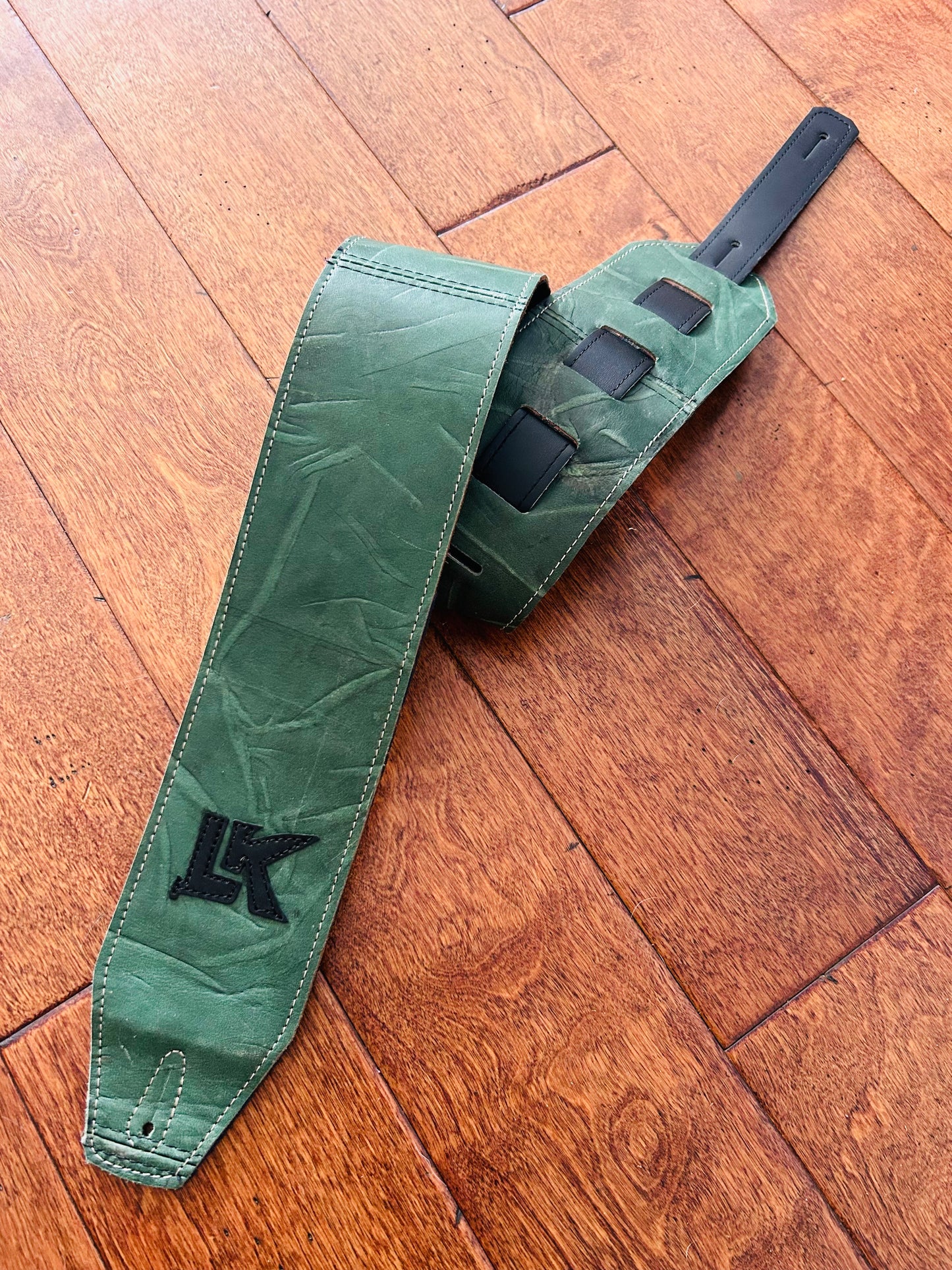! SALE ! LK Strap Distressed Green With Black Logo