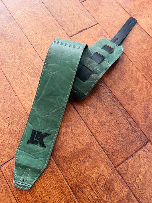 ! SALE ! LK Strap Distressed Green With Black Logo