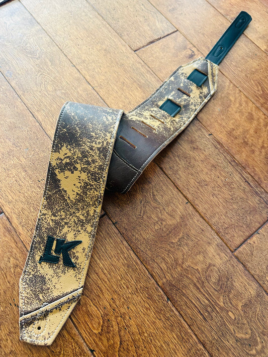 ! SALE ! LK Strap Distressed Heavy Brown With Black Logo