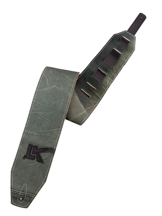 LK Strap Distressed Green With Black Logo