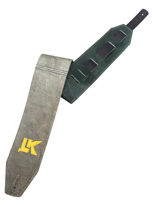 LK Strap Distressed Light Green With Yellow Logo