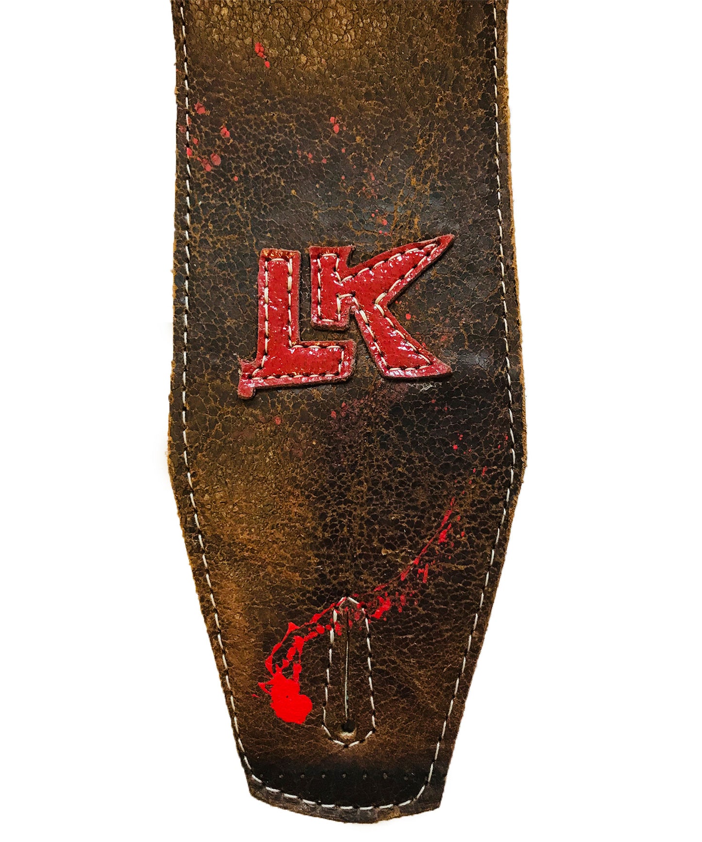 LK Strap Brown With Red Paint Splatter