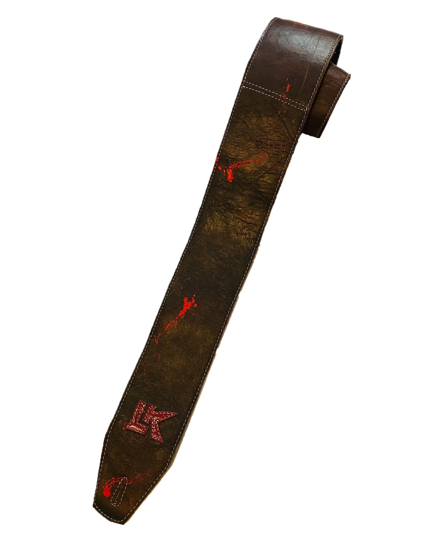 LK Strap Brown With Red Paint Splatter