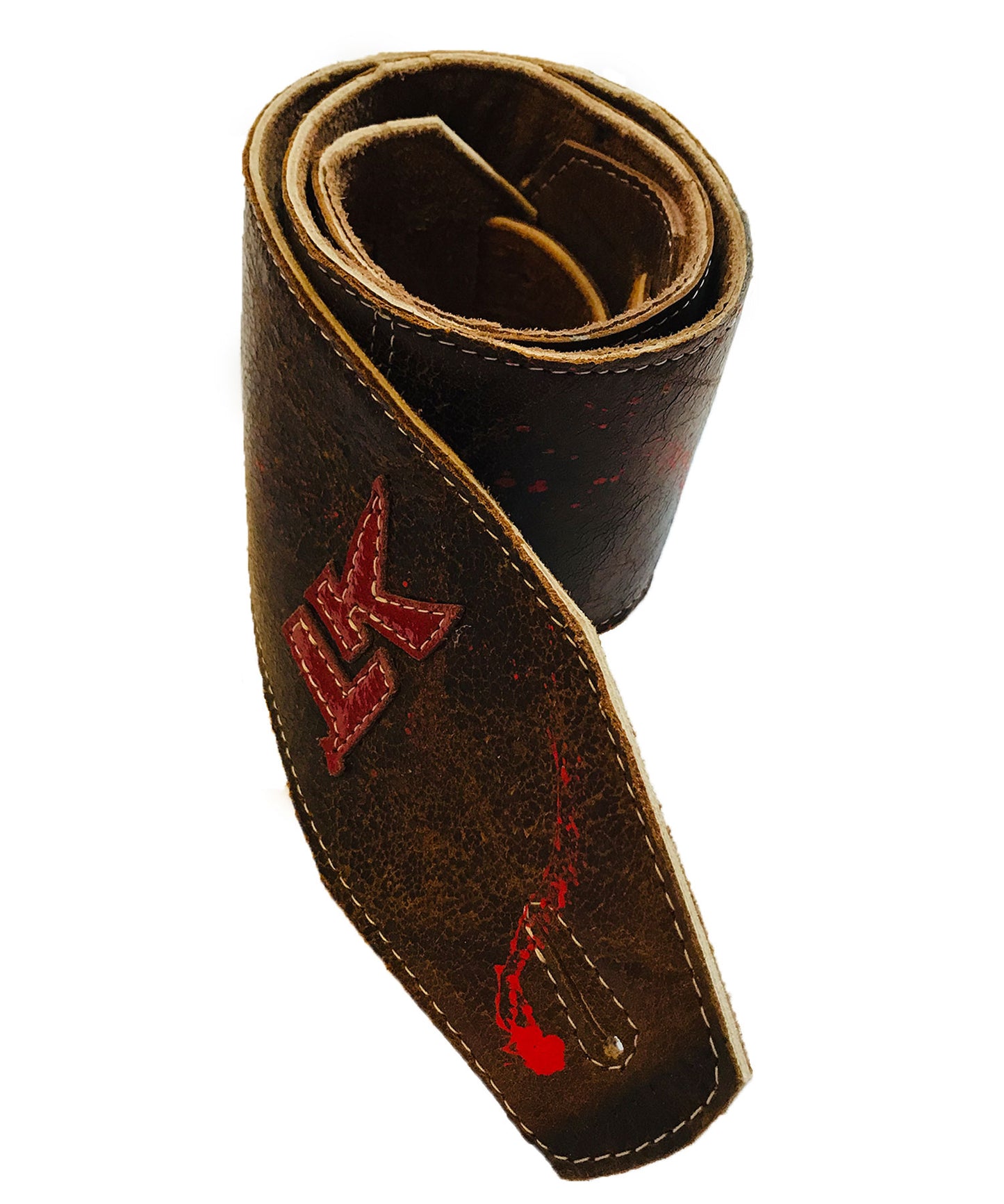 LK Strap Brown With Red Paint Splatter