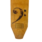Limited Edition LK 4" Wide F Clef Yellow Suede Strap