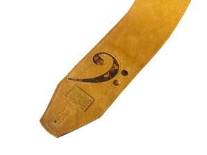 Limited Edition LK 4" Wide F Clef Yellow Suede Strap