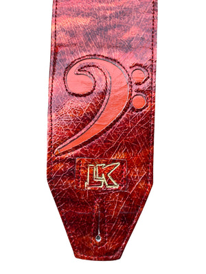 Weekly Strap Sale 4" Wide Red Strap With Orange F Clef LK Strap LIMITED EDITION !