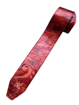 Weekly Strap Sale 4" Wide Red Strap With Orange F Clef LK Strap LIMITED EDITION !
