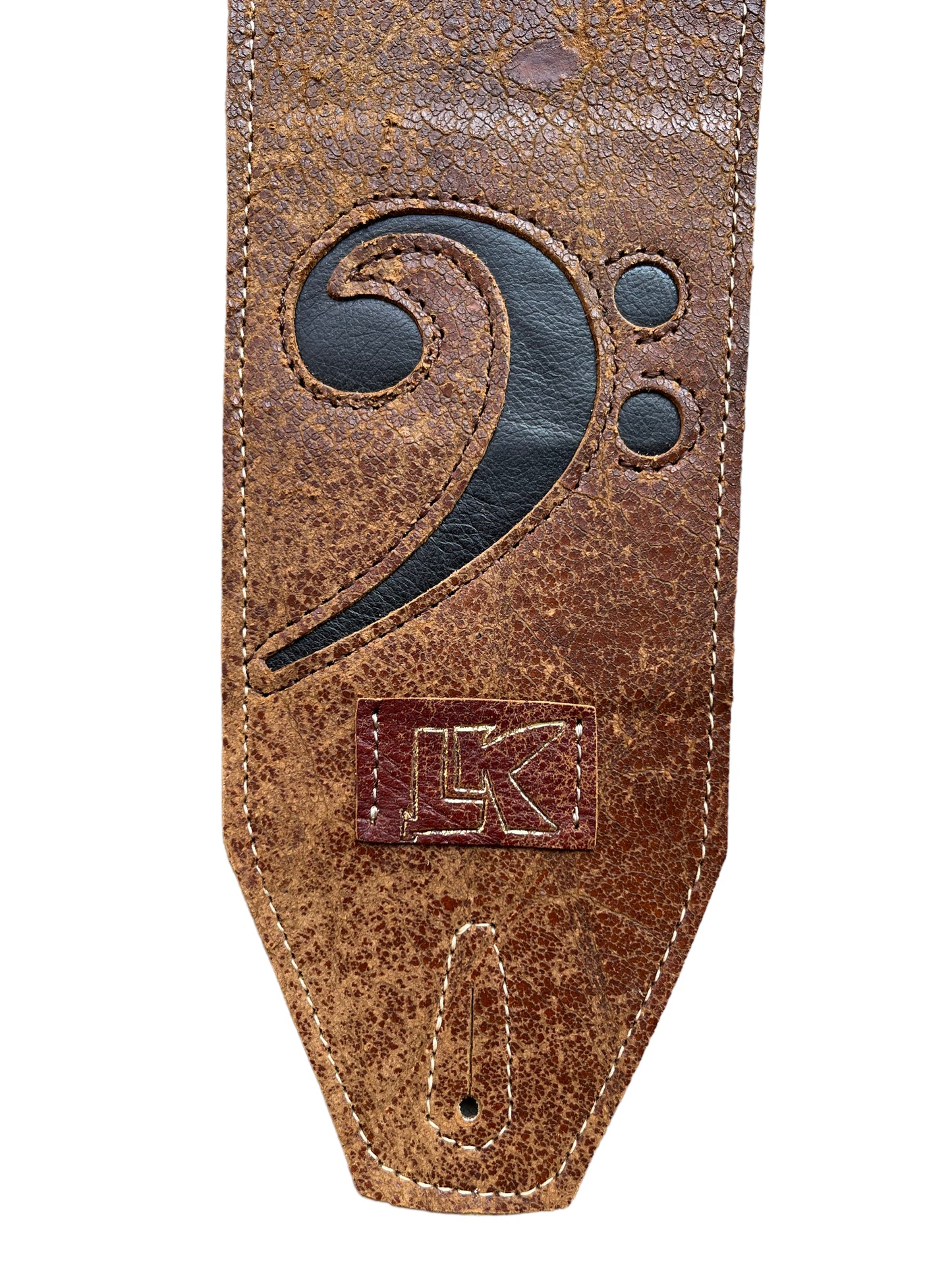 LK 4" Distressed Brown F Clef Strap