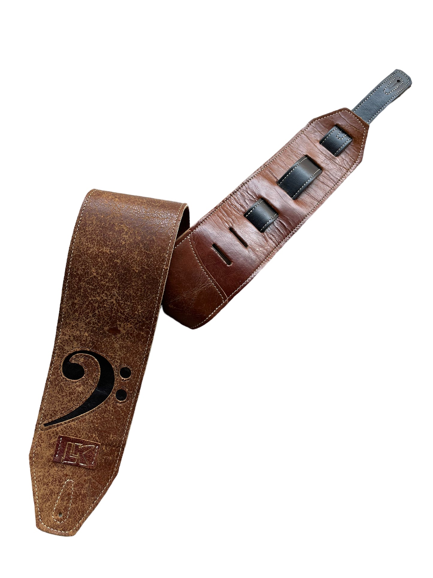 LK 4" Distressed Brown F Clef Strap