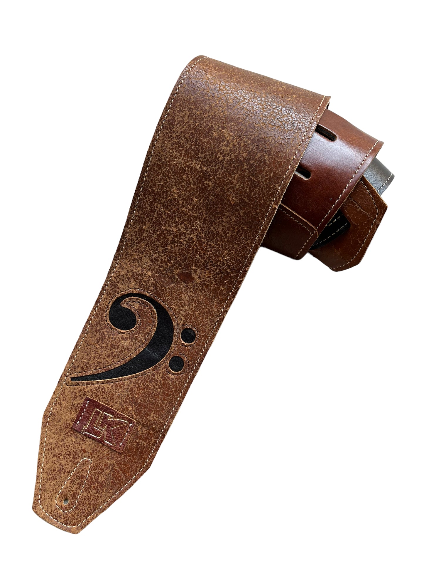 LK 4" Distressed Brown F Clef Strap