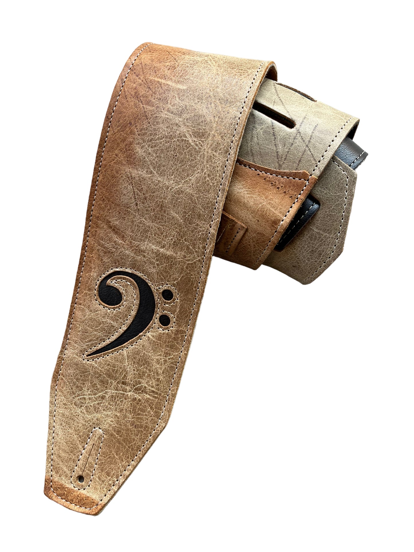 LK 3.5" Distressed Light Brown F Clef Strap