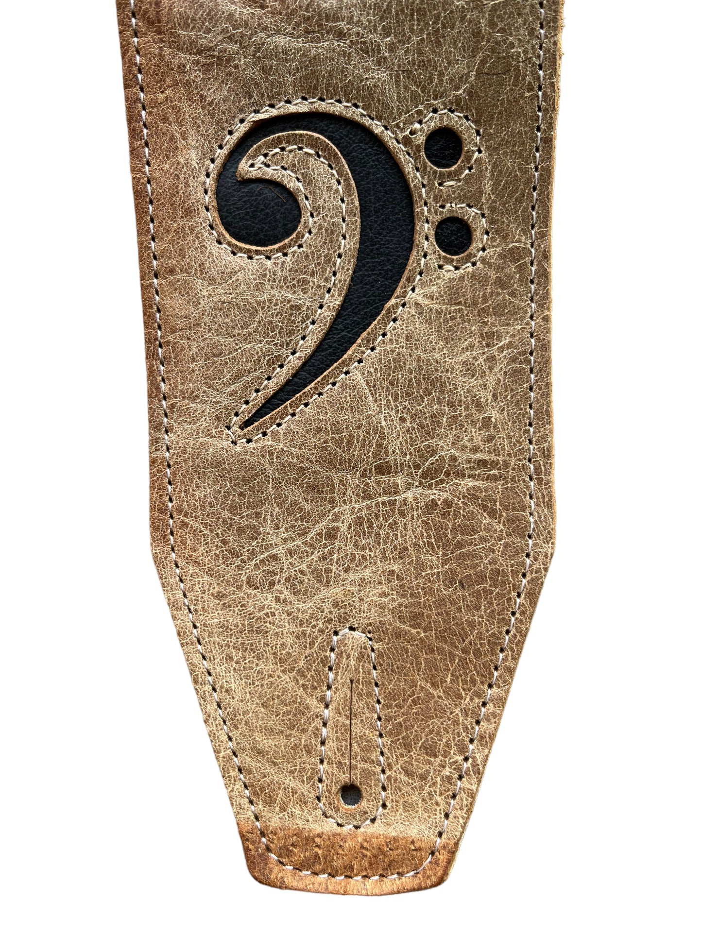 LK 3.5" Distressed Light Brown F Clef Strap