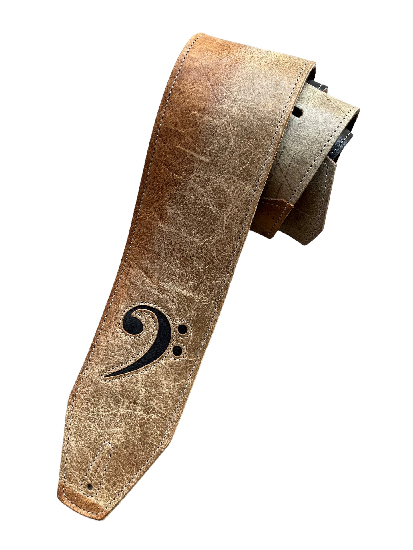 LK 3.5" Distressed Light Brown F Clef Strap