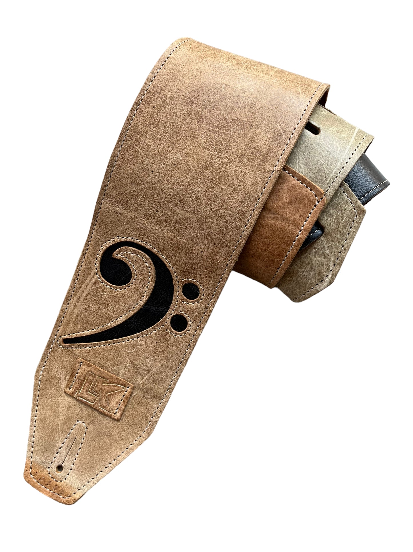 LK 4" Distressed Light Brown F Clef Strap