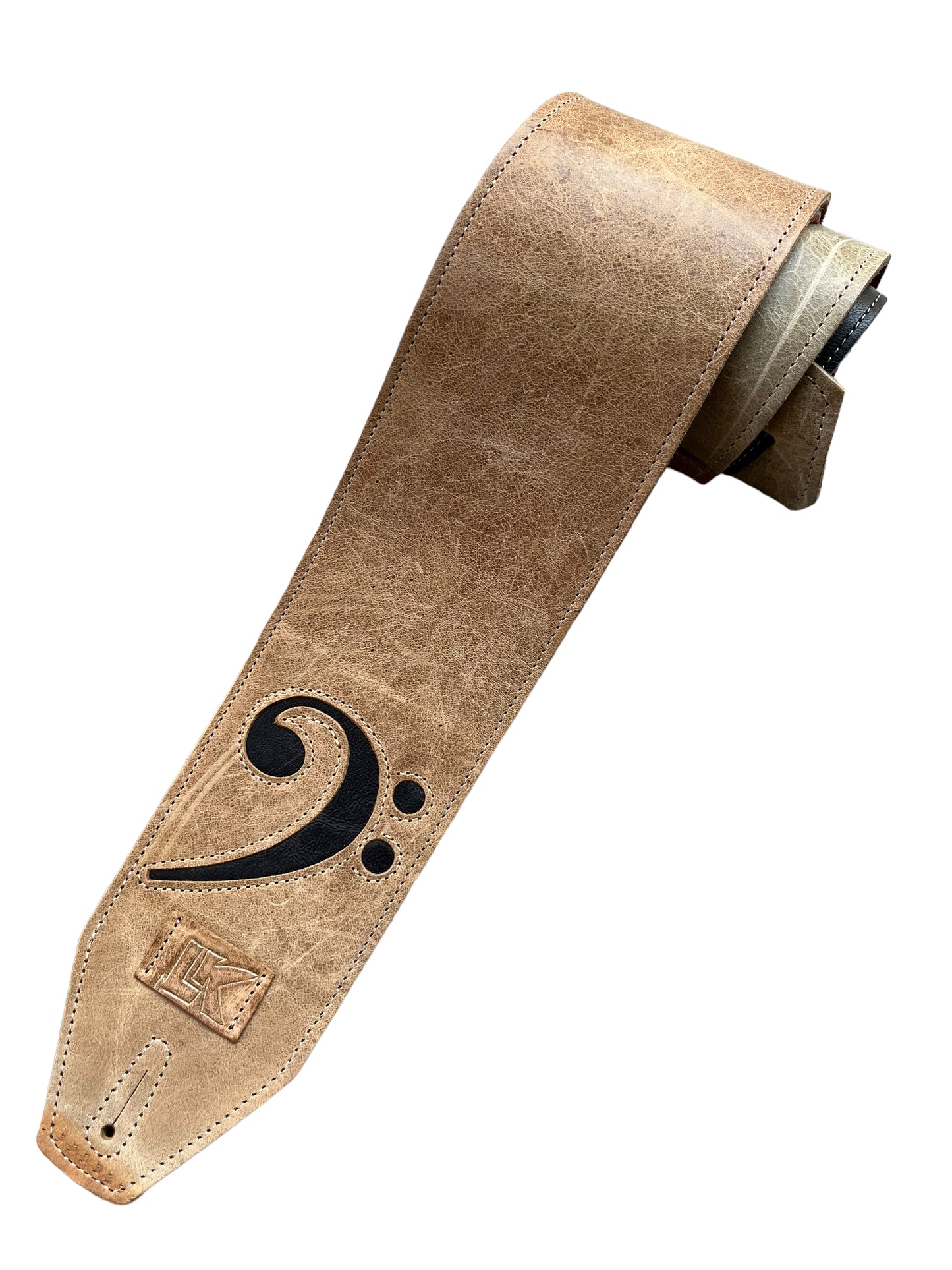 LK 4" Distressed Light Brown F Clef Strap