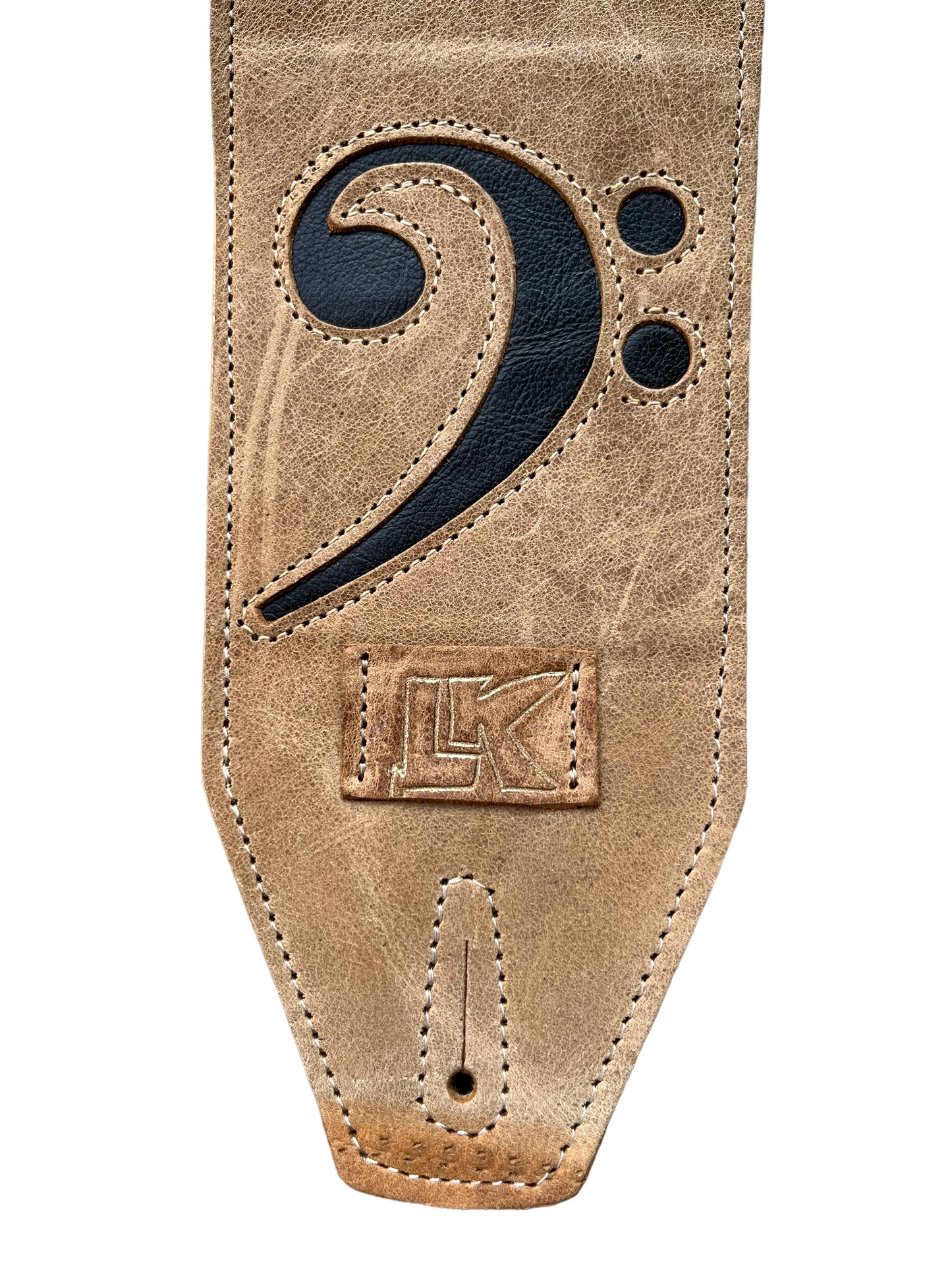 LK 4" Distressed Light Brown F Clef Strap