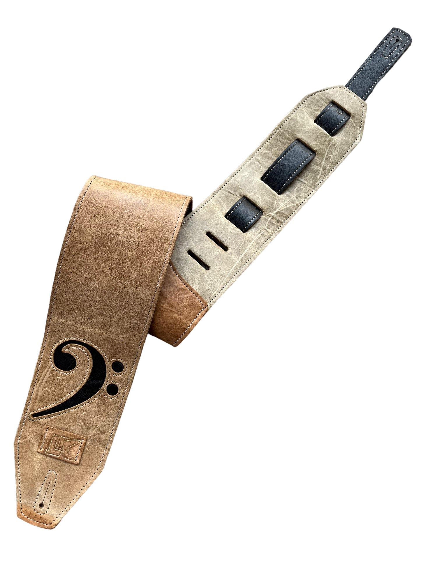 LK 4" Distressed Light Brown F Clef Strap