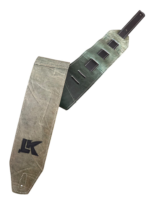 LK Strap Distressed Green With Black Logo