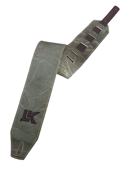 LK Strap Distressed Green With Black Logo