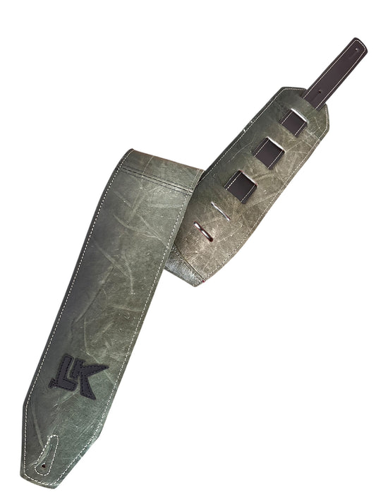 LK Strap Distressed Green With Black Logo
