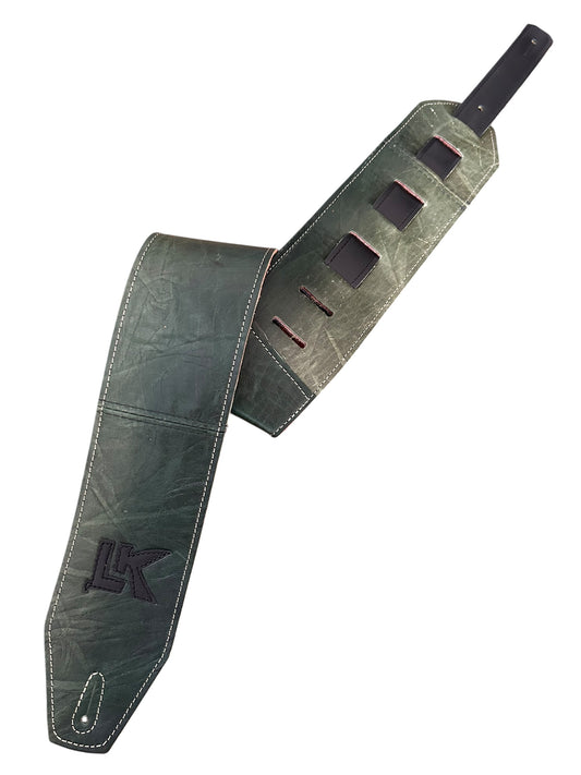 LK Strap Distressed Green With Black Logo