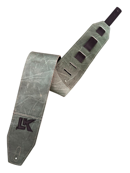 LK Strap Distressed Green With Black Logo
