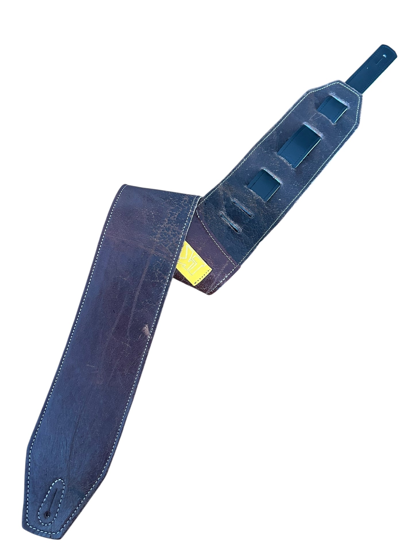LK Strap Distressed Brown With Back Yellow Logo