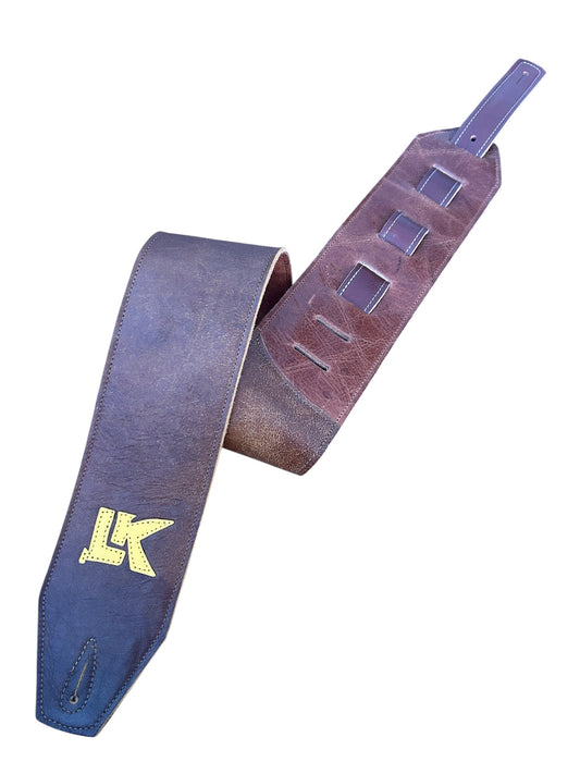 LK Strap Distressed Brown With Yellow Logo