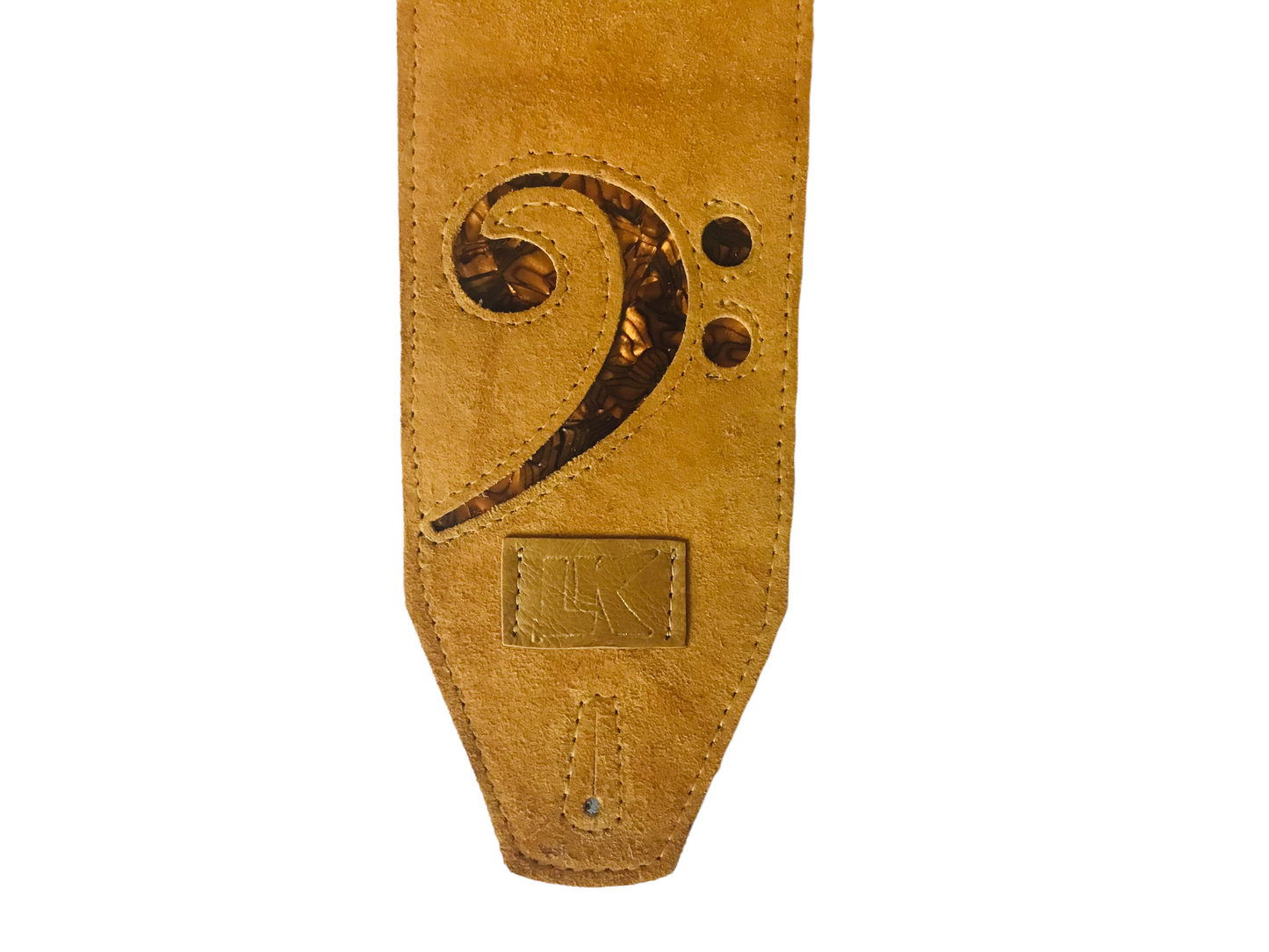 Limited Edition LK 4" Wide F Clef Yellow Suede Strap