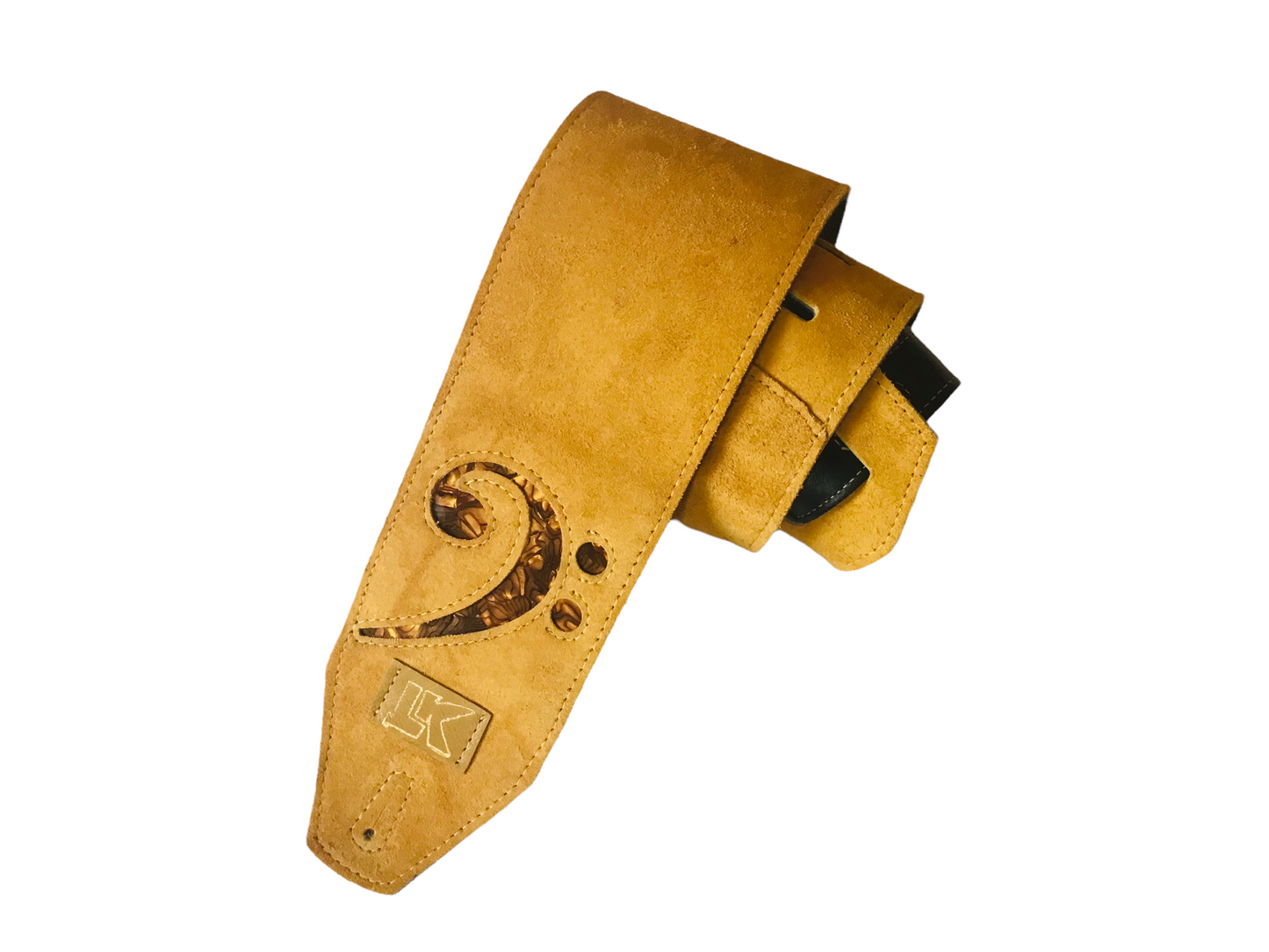 Limited Edition LK 4" Wide F Clef Yellow Suede Strap