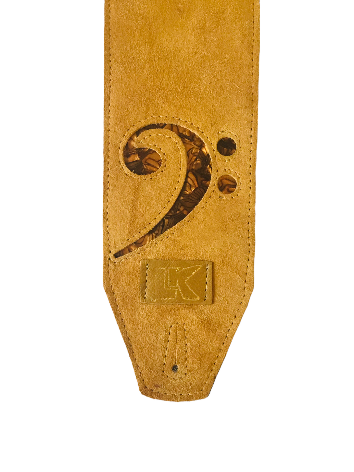 Limited Edition LK 4" Wide F Clef Yellow Suede Strap