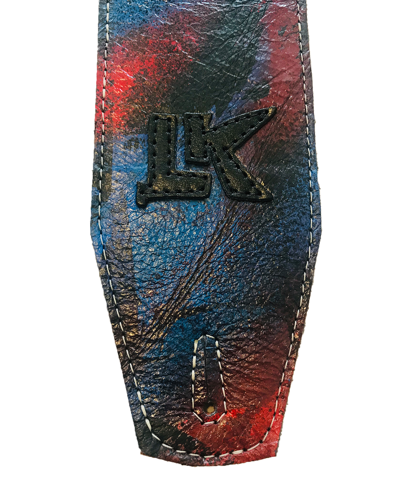 LK Blue Black Red Spray Paint Strap