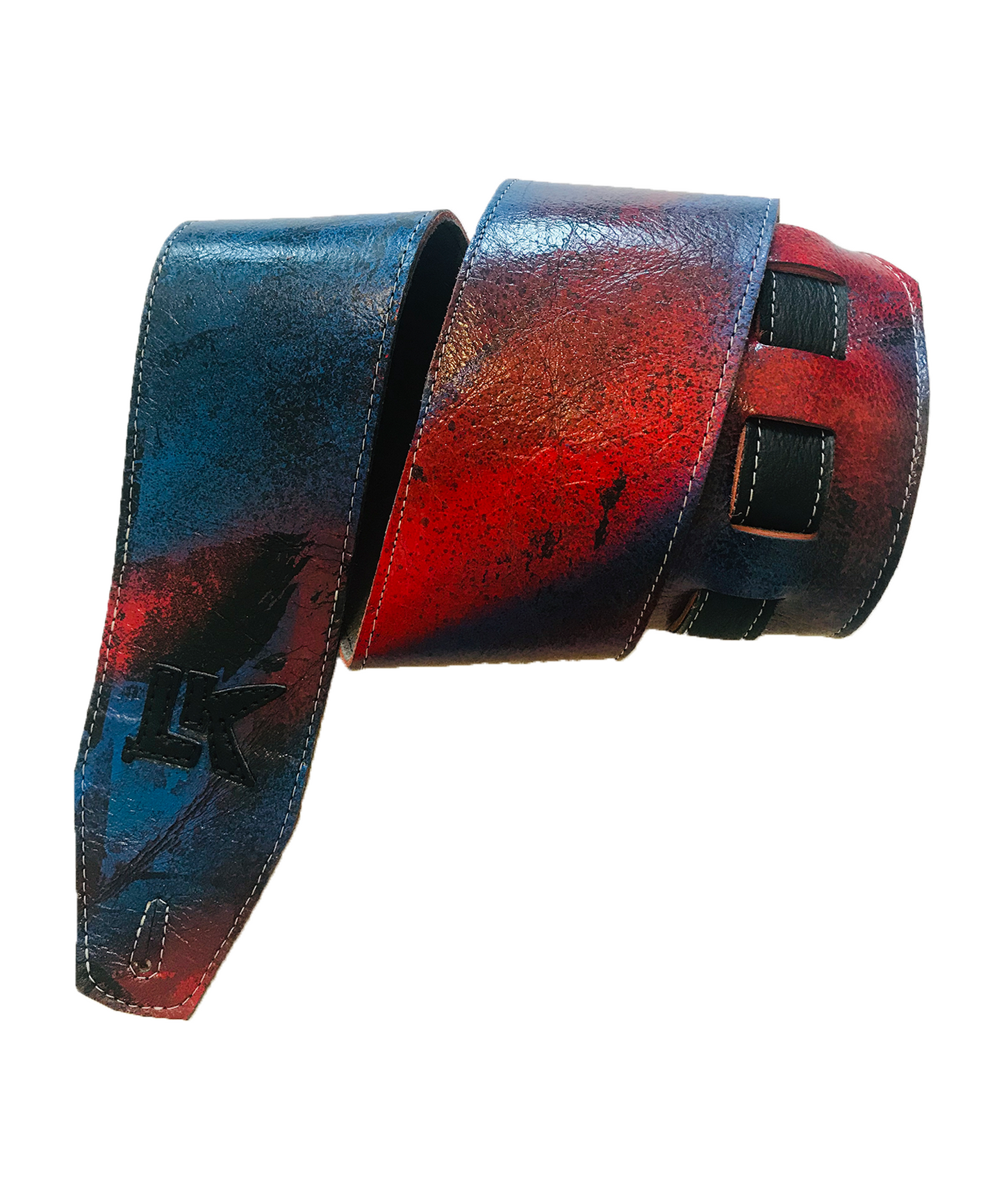 LK Blue Black Red Spray Paint Strap