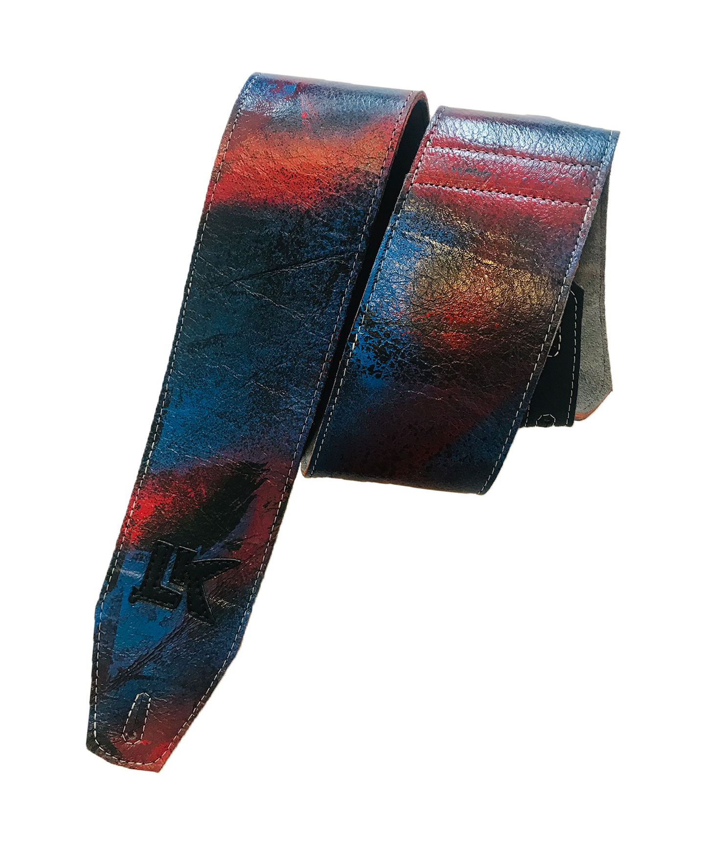 LK Blue Black Red Spray Paint Strap