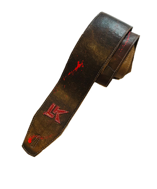 LK Strap Brown With Red Paint Splatter