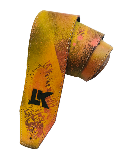 LK Pink Yellow Brown Spray Paint Strap