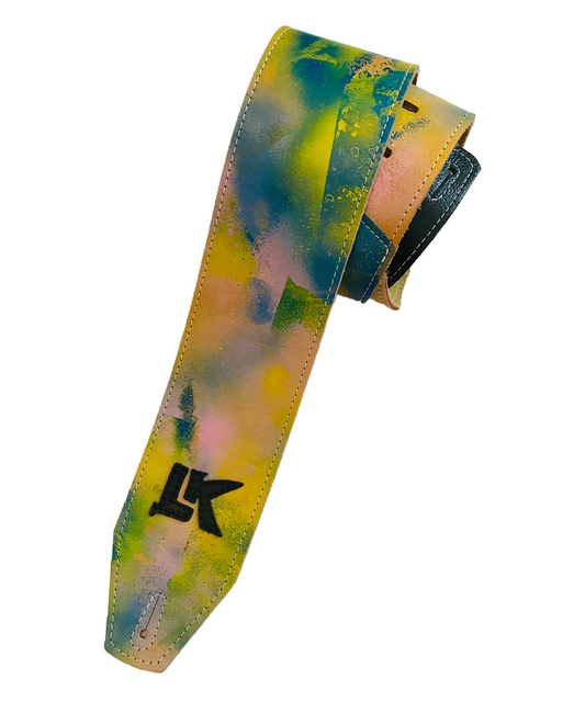 LK Blue Yellow Pink Spray Paint Strap