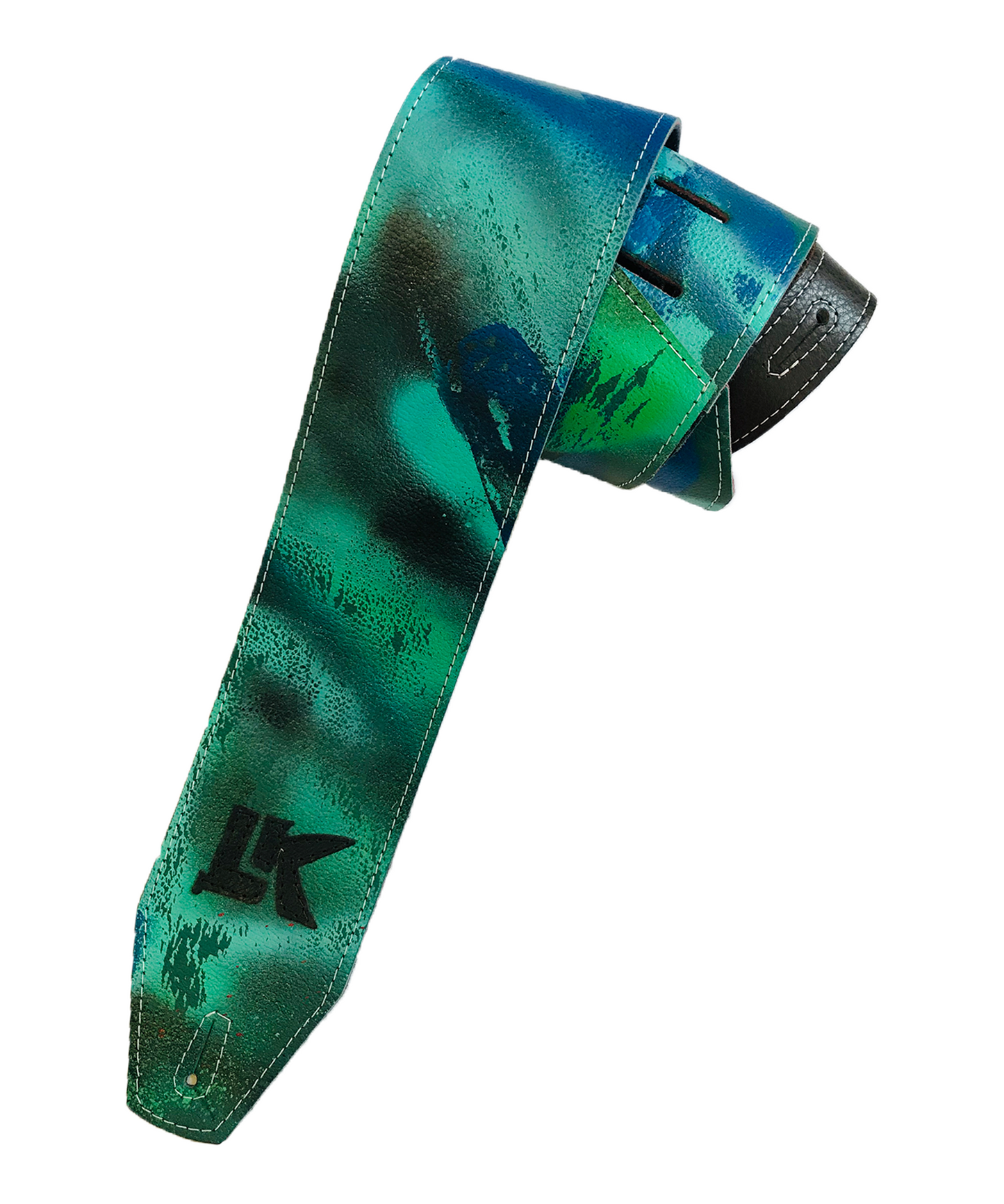 LK Green Blue Black Spray Paint Strap